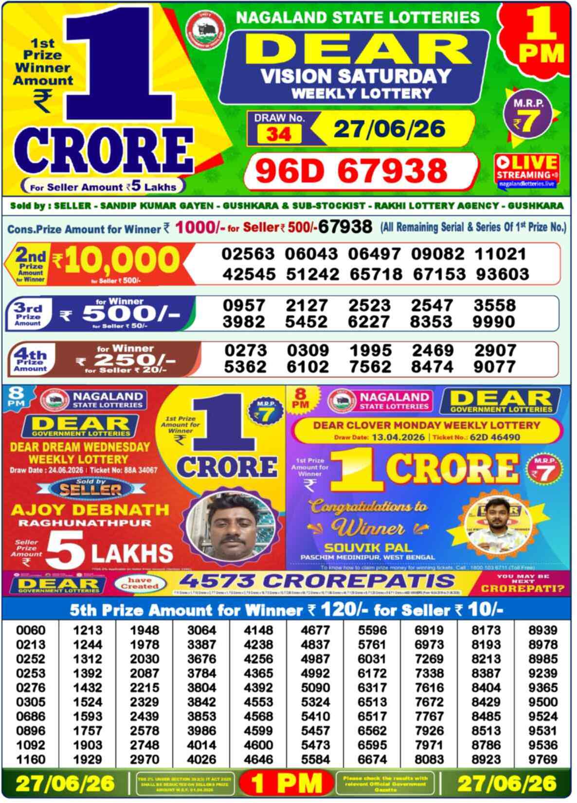 Dear Victory Result 1PM Saturday, 27 June 2026
