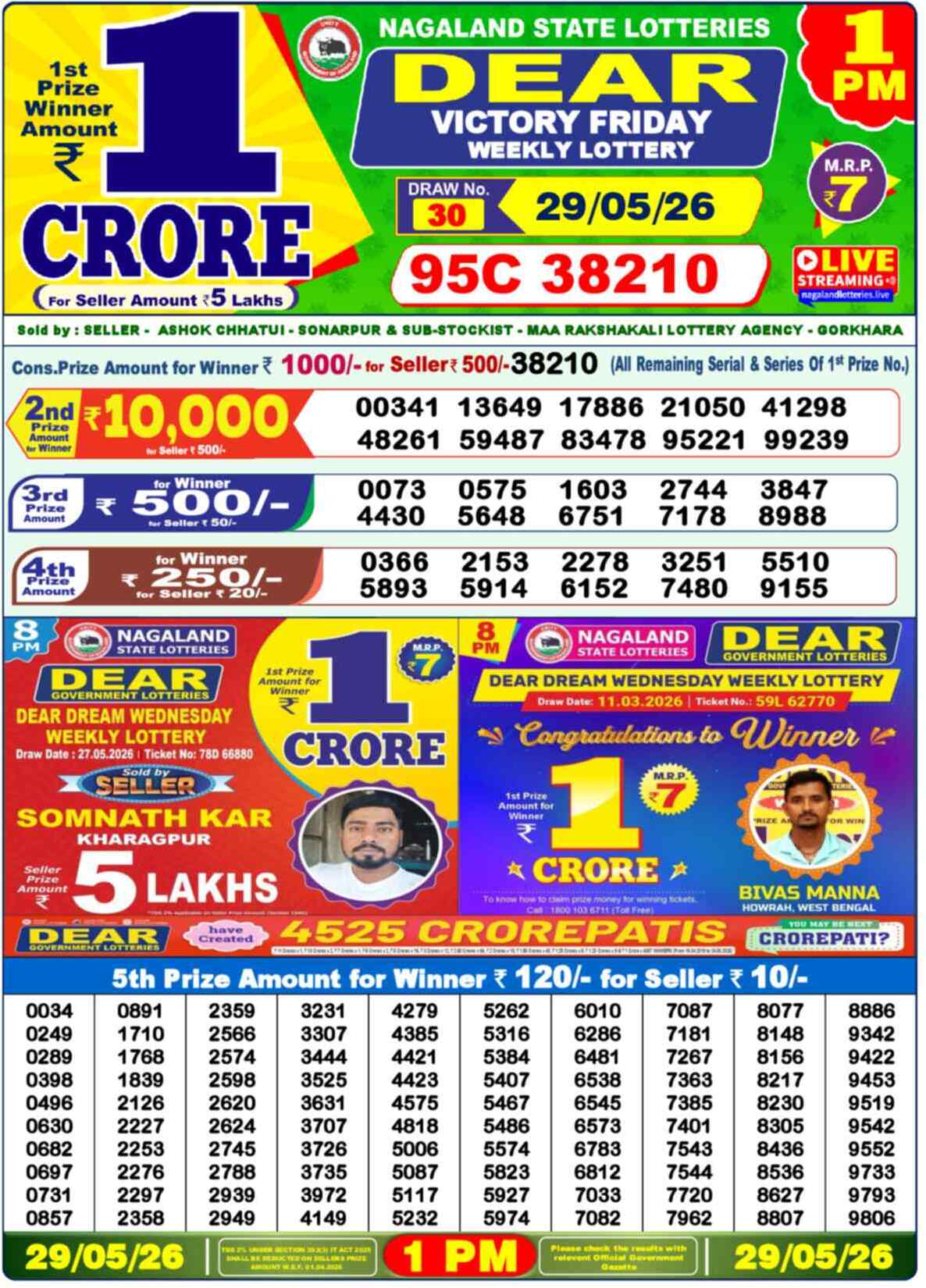 Dear Wish Result 1PM Friday, 29 May 2026