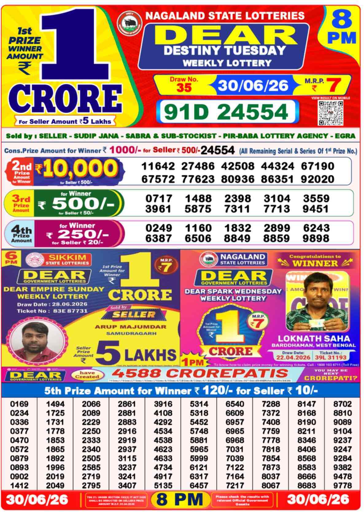 Dear Clover Result 8PM Tuesday, 30 June 2026