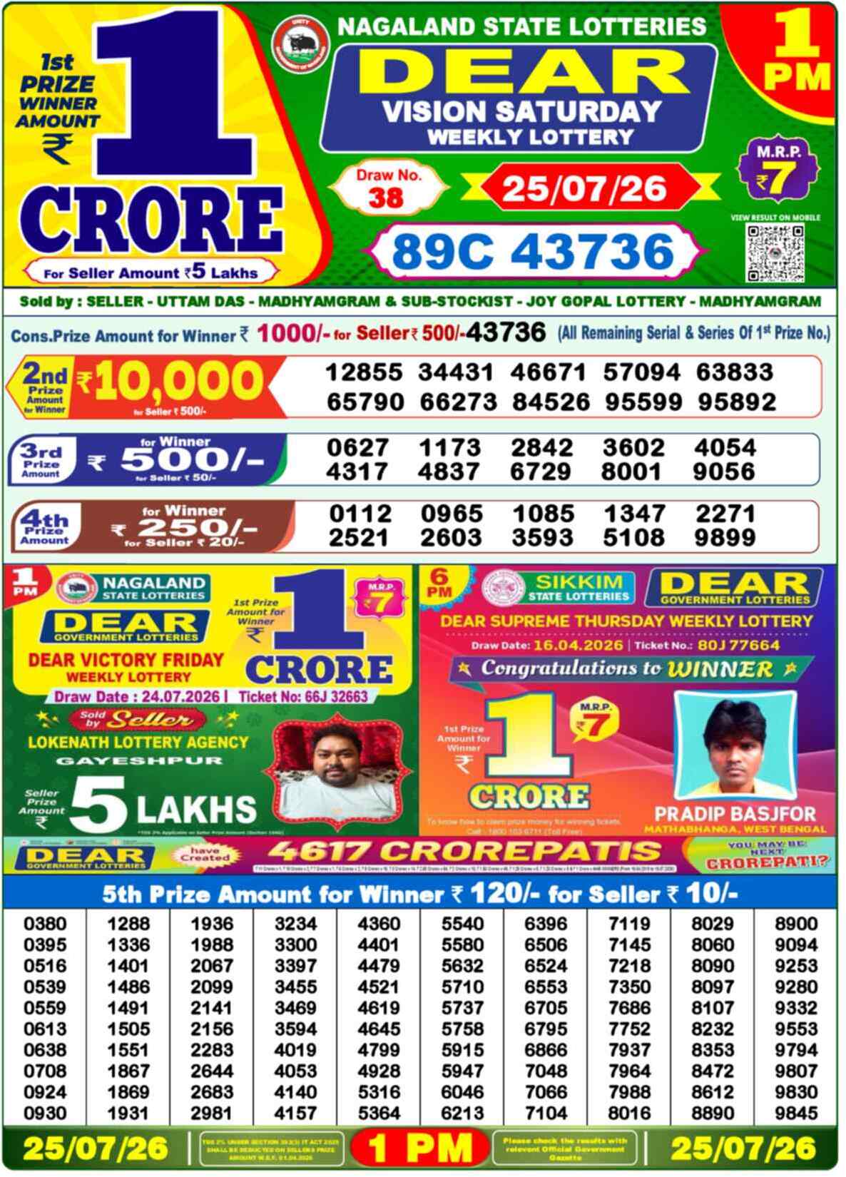 Dear Victory Result 1PM Saturday, 25 July 2026