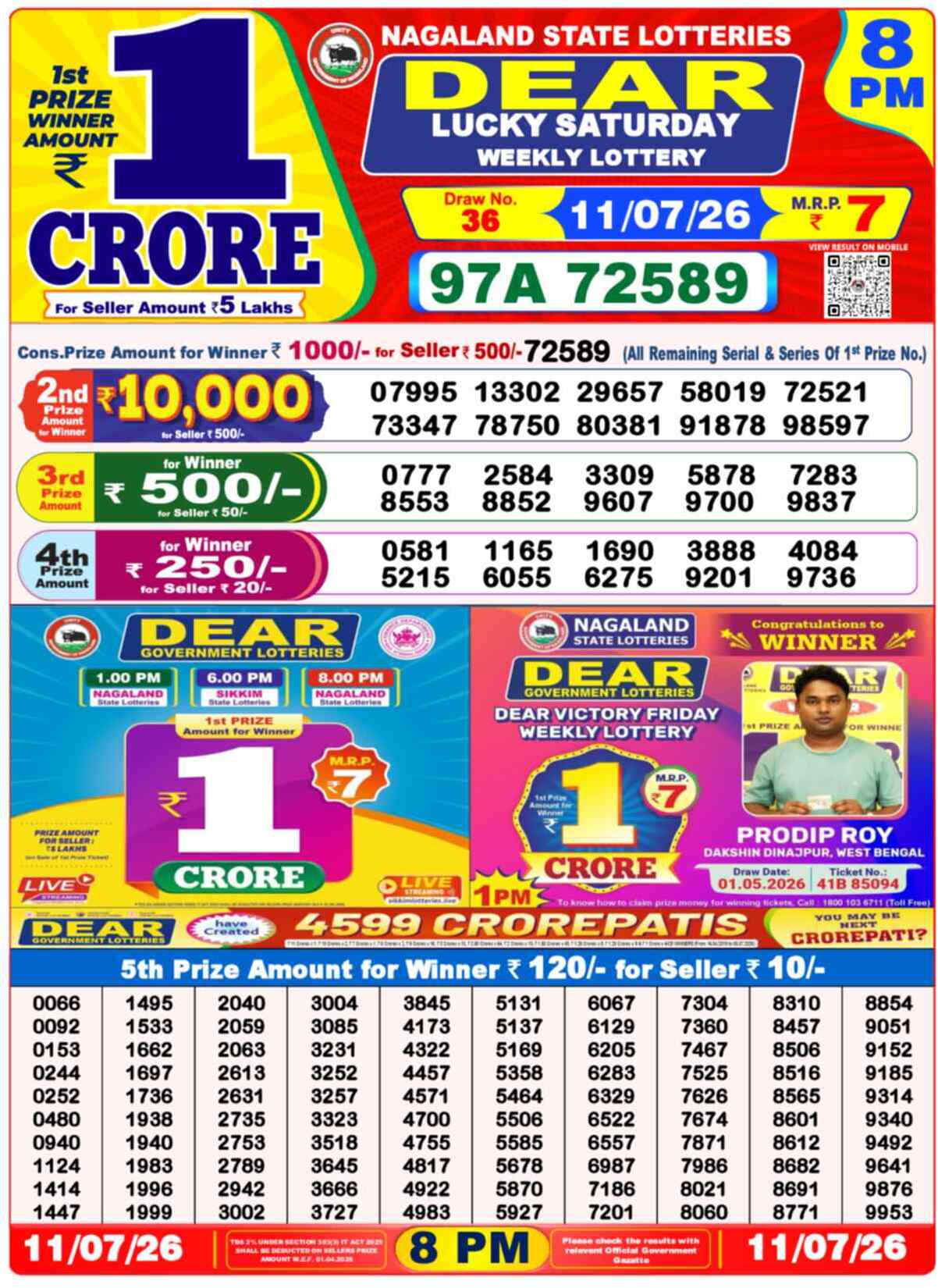 Dear Horizon Result 8PM Saturday, 11 July 2026