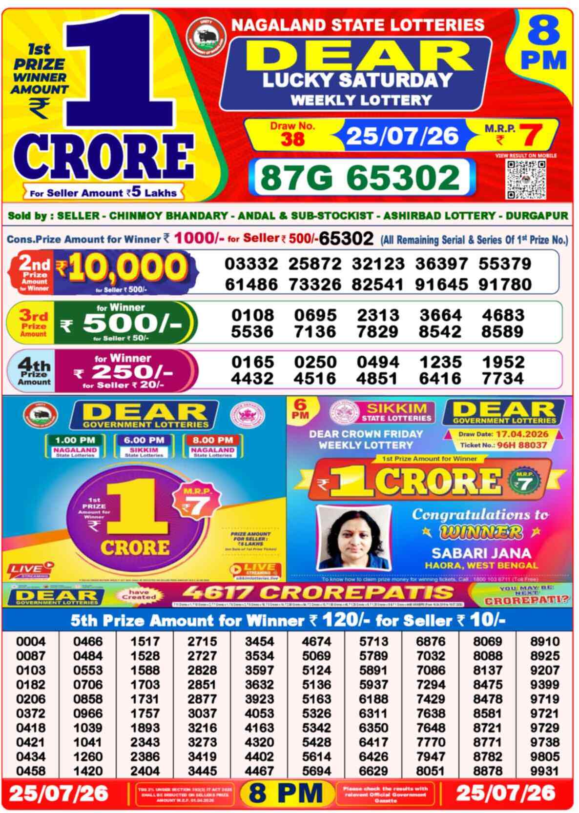 Dear Horizon Result 8PM Saturday, 25 July 2026