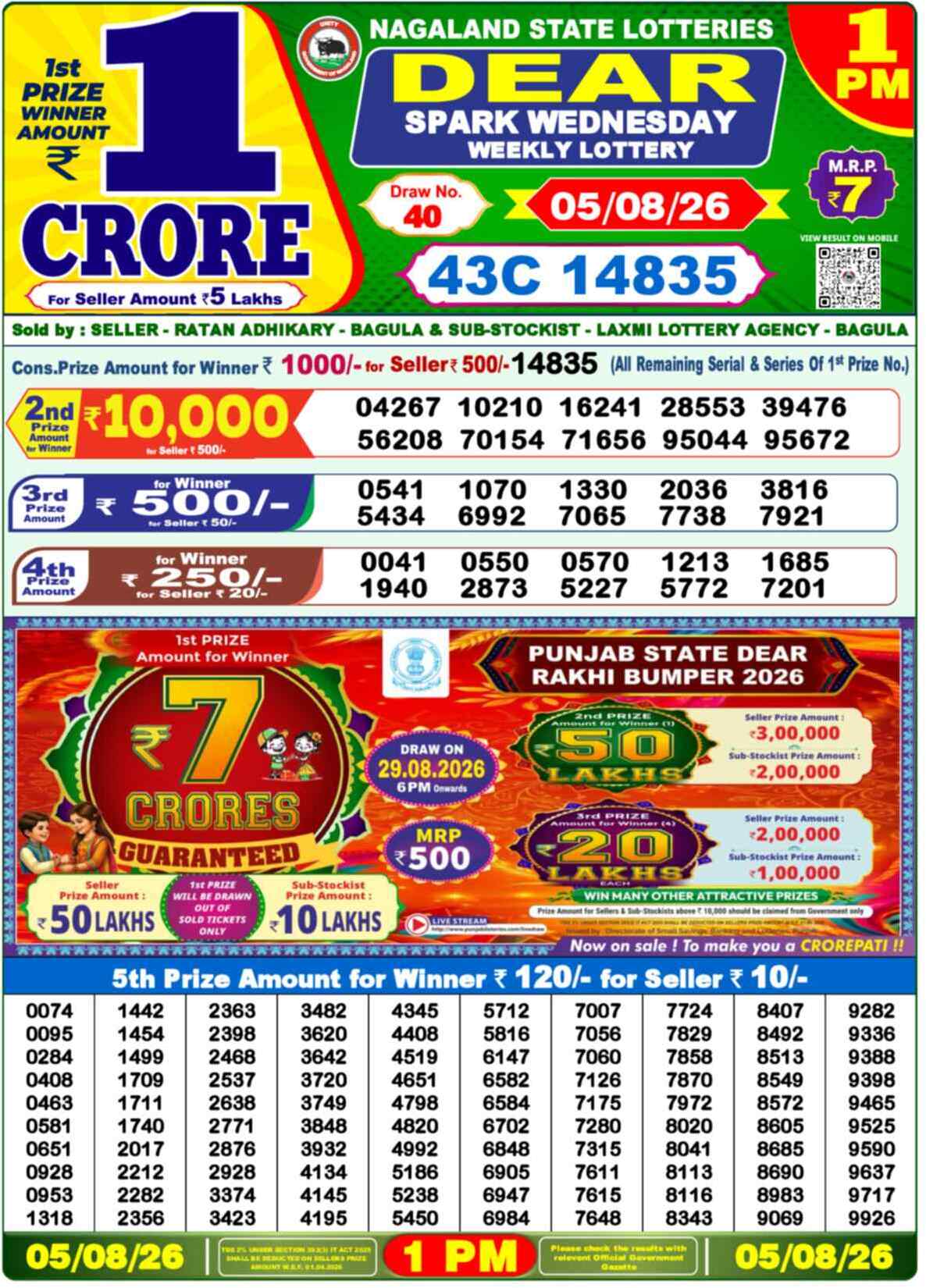 Dear Shine Result 1 PM 5 August 2026
