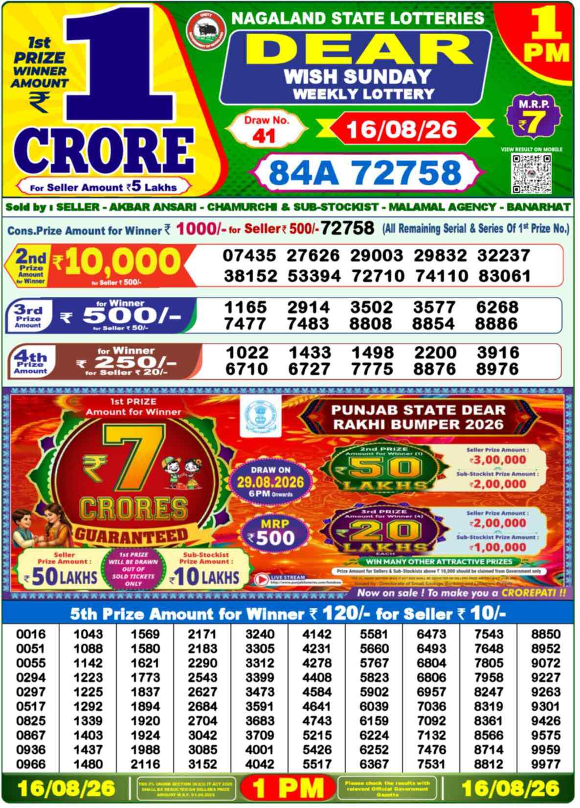 Dear Victory Result 1PM Sunday, 16 August 2026