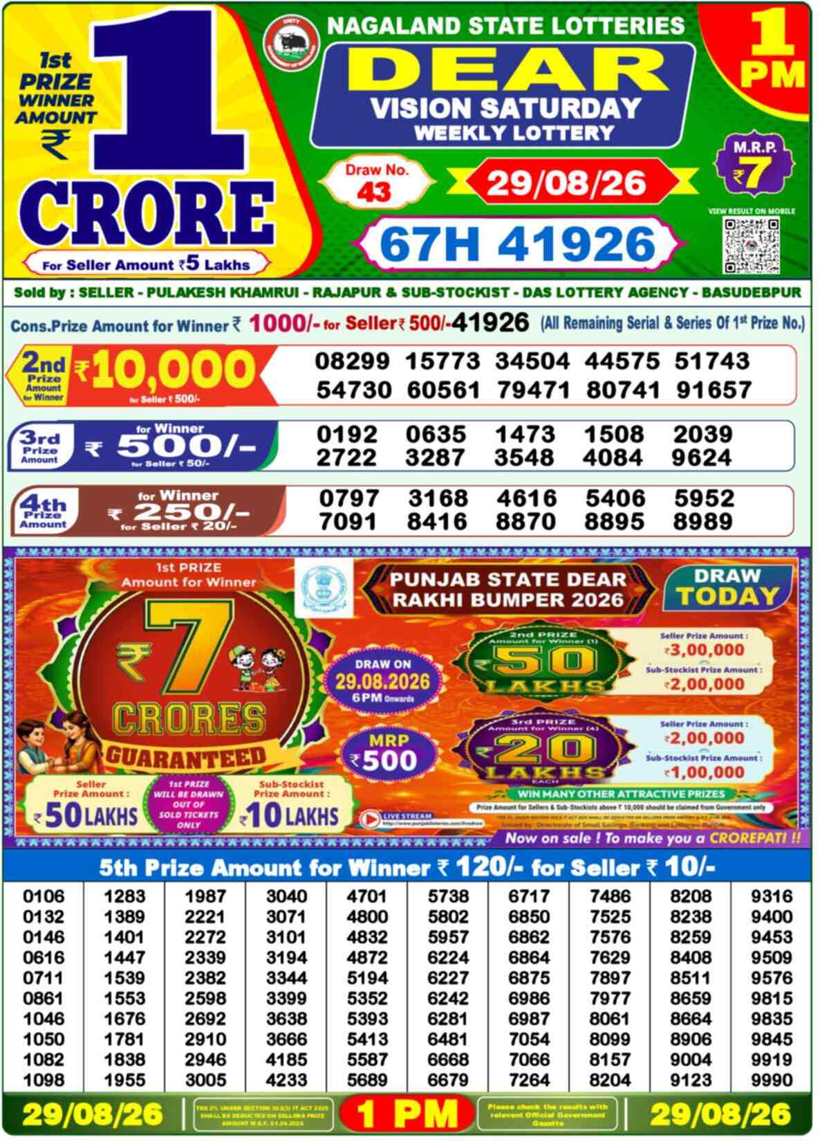 Dear Victory Result 1PM Saturday, 29 August 2026