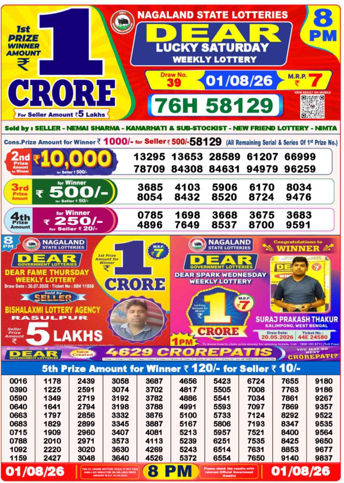 Dear Horizon Result 8PM Saturday, 1 August 2026