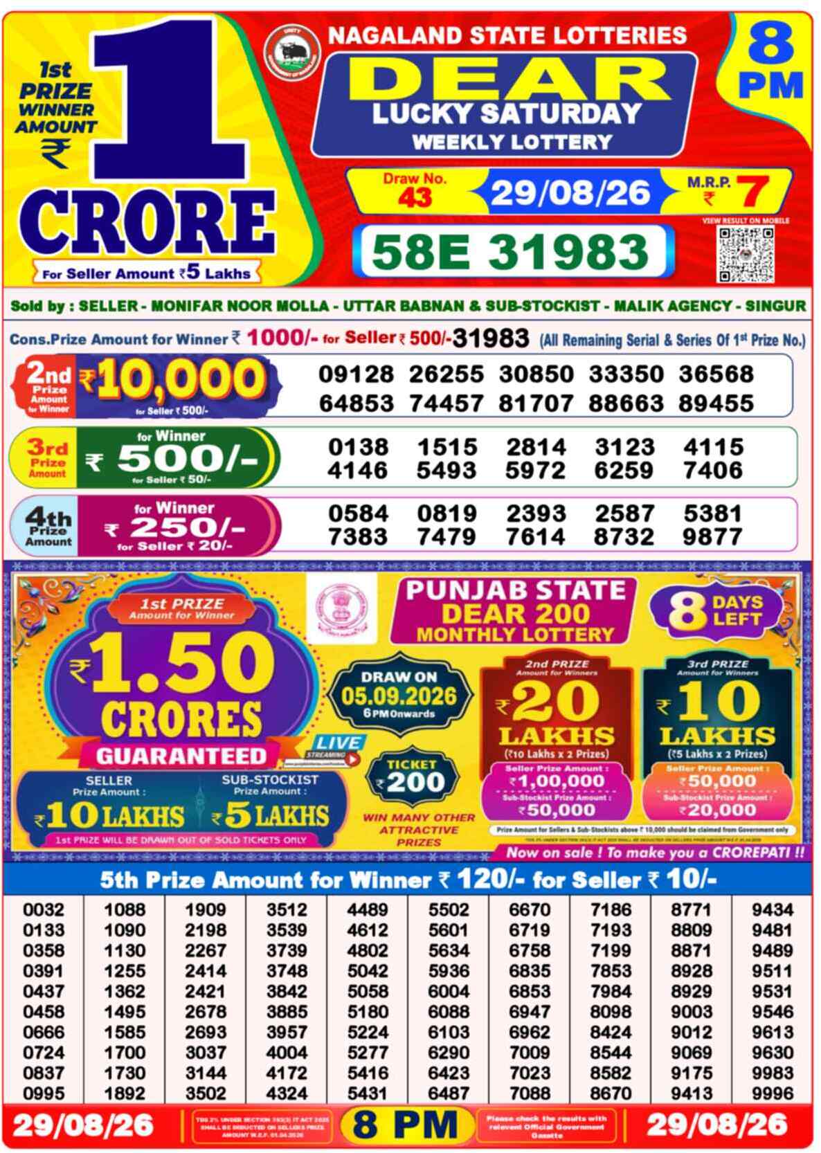 Dear Horizon Result 8PM Saturday, 29 August 2026